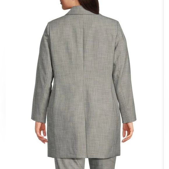 Calvin Klein Size 24W Stretch Heathered Woven Notch Long Jacket - Picture 2 of 7